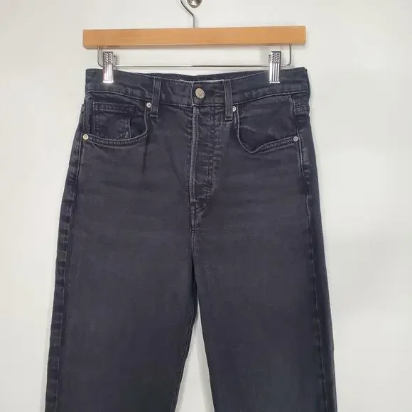 Frank & Eileen Monaghan Italian Vintage Denim Crop Jeans Black High Rise Size 28 - Picture 4 of 10